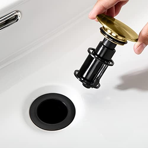 TIORIY Bathroom Sink Stopper with Overflow, Sink Drain Brushed Gold - Image 5