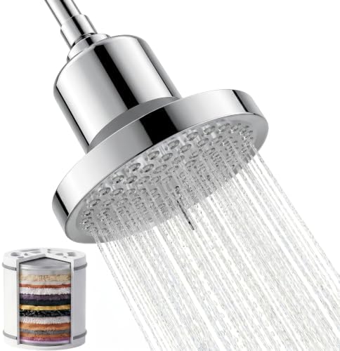 Filtered Shower head for Healthier Hair & Skin – Removes Chlorine & Heavy Metals,High Pressure 7 Mode Settings Shower Head with Filter for Hard Water (Chrome) by WCQQProfetionalSanitaryWare