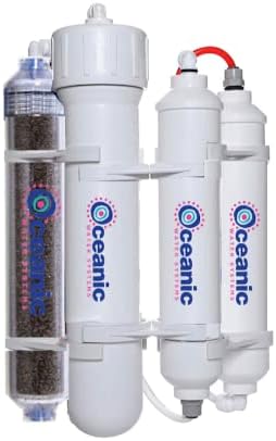 4 Stage Reverse Osmosis and Deionization (RO/DI) Portable Space Saver Water Purification System | Water Filtration System for Aquarium Filter Processes | 50 GPD by Oceanic+Water+Systems
