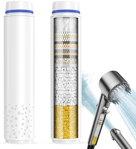Upgraded Shower Filter for Handheld Shower Head, 2 Pack Stage Replacement Filters for Hard Water Remove Chlorine and Harmful Substances by Sipaote
