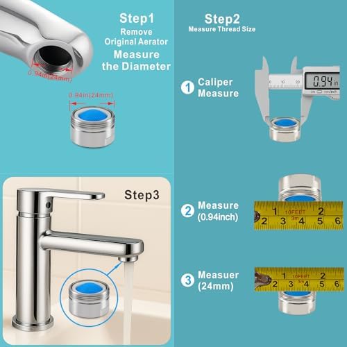 9 Pack Kitchen Faucet Aerator, 15/16" External Thread Sink Aerator - Image 3
