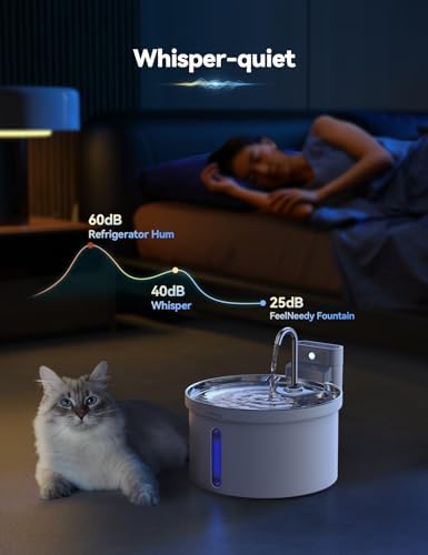 Wireless Cat Water Fountain with Sensor [Water & Battery Separation] FEELNEEDY Smart Pet Water Fountain, 3.5L/118oz 4000mAh Battery Operated Water Fountains for Cats Dogs + 6 Filters - Image 6
