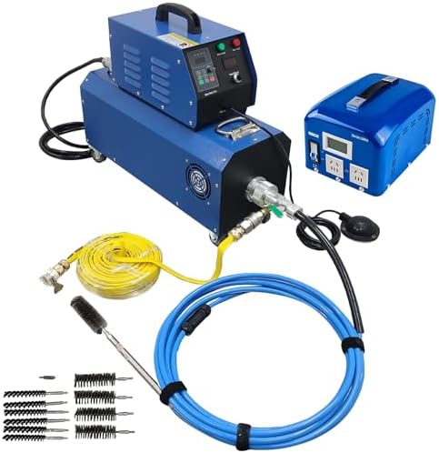INTSUPERMAI 1500W Industrial Boiler Tube Cleaner Boiler Pipeline Cleaning Machine 110V/220V Evaporator Heat Exchanger Duct Cleaner with 26ft Shaft Brushes Bits for 12-36mm/0.47-1.42in Pipes by INTSUPERMAI