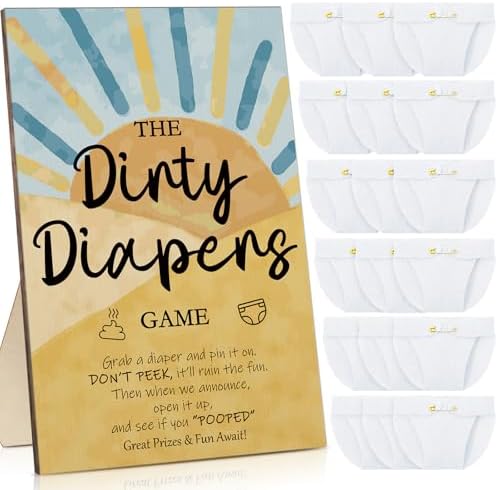 Roowest 51 Pcs Dirty Diaper Baby Shower Games, Sun by Roowest