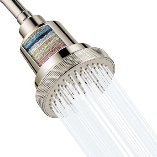 Aquaronvie Shower Head with Shower Filter, Filter Shower Head Brushed by AQUARONVIE