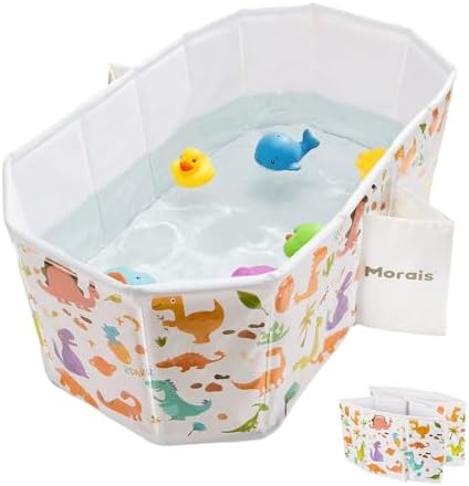 MORAIS Collapsible Baby Bathtub, Toddler Bathtub for Shower by Morais