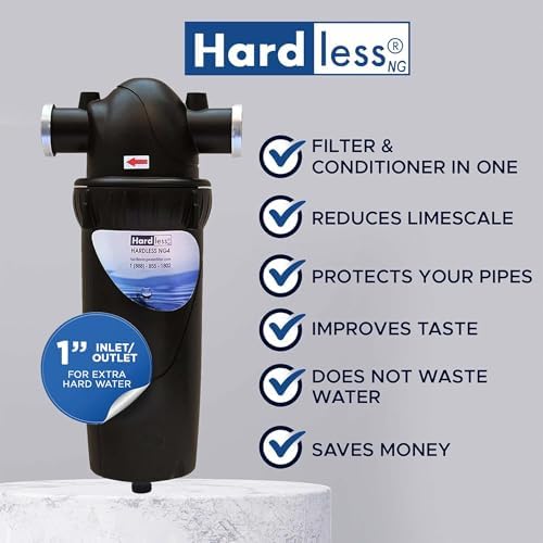 Hardless NG4L Whole House Water Filter - Salt-Free Softening Device - Reduces Limescale, Sediment & More - Compact, Easy to Install - Comes w/ 1" Inlet/Outlet - Filtration System for Extra Hard Water - Image 2