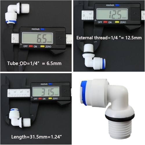 1/4"M Elbow to 1/4" Push-Fit for RO Water Filter, 5 Pcs - Image 4