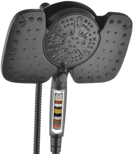 INAVAMZ Rain Shower Head with Filtered Handheld Spray Combo Black 2.5 GPM by INAVAMZ