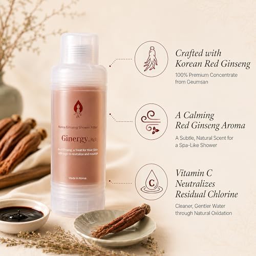 Rg3 Korean Red Ginseng Shower Filter Cartridge with Vitamin Gel, Showerhead Water Filter for Chlorine Reduction, Made in Korea - Image 4