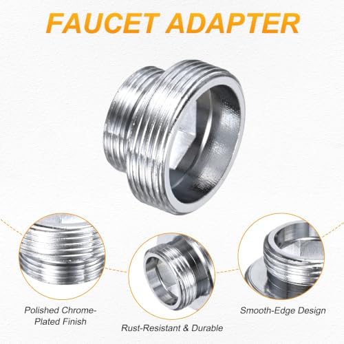 M METERXITY 2-Pack Faucet Adapter, M16 Male to M22 Male, for Kitchen - Image 2