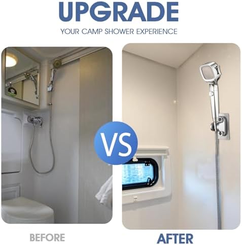 RV Shower Head with Hose and On Off Switch, Chrome - Image 3