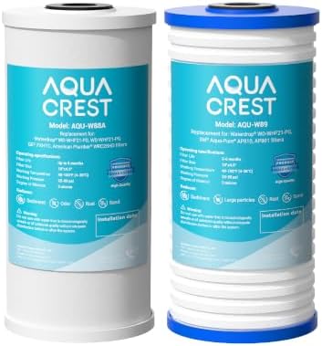 AQUA CREST WF10PG Whole House Water Filter for WHF21-PG, GE® FXHTC, GXWH40L by AQUACREST