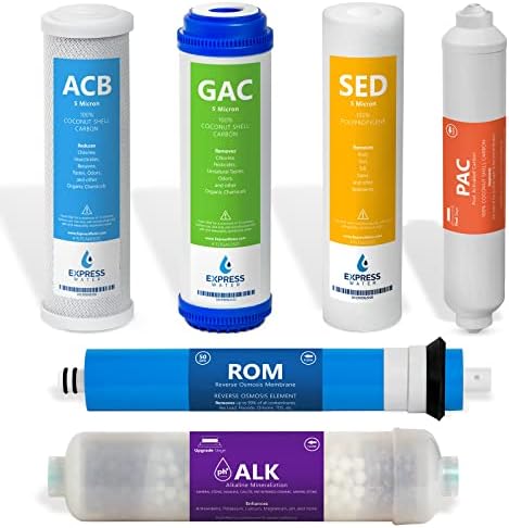 Express Water FLTSETALK065Q Reverse Osmosis Filter Set, Alkaline, 50 GPD by ExpressWater