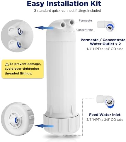 Membrane Solutions 3012 RO Housing Kit for 200/300/400 GPD RO Membranes - Image 4