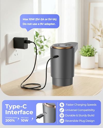 Water Jug Pump for 5 Gallon Bottle – Portable Electric USB-C Charging Dispenser, Dual Powerful Motors, Fast Flow, Fits 2-5 Gallon Jugs – Ideal for Home, Office, Camping, RV, Gray - Image 5
