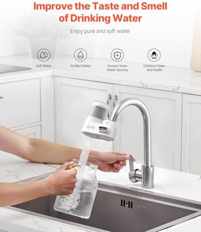 VEVOR Faucet Water Filter, Faucet Mount Water Filtration, 5-Stages Tap Filters Reduce 97% Lead, 95% Chlorine, Rust, Water Purifier for Kitchen Bathroom Sink, 320 Gal, 1 Filter, White - Image 2