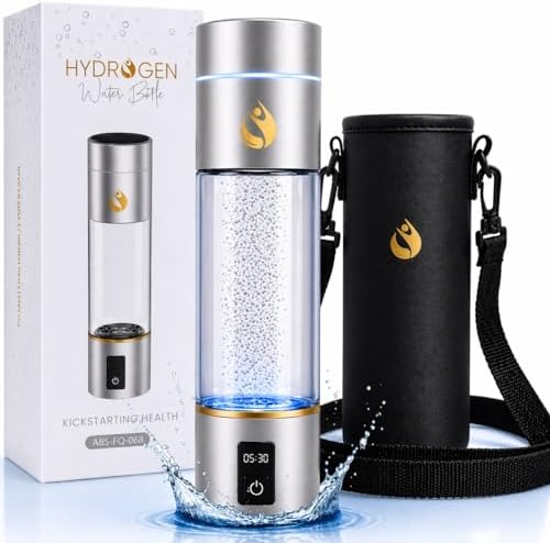 Hydrogen Water Bottle Generator, Up to 6500 PPB Molecular Hydrogen, Independently Lab Tested, SPE/PEM Technology, 12-Hour Retention, 9.5 oz Portable Bottle for Home, Gym, Travel & Office by Unknown