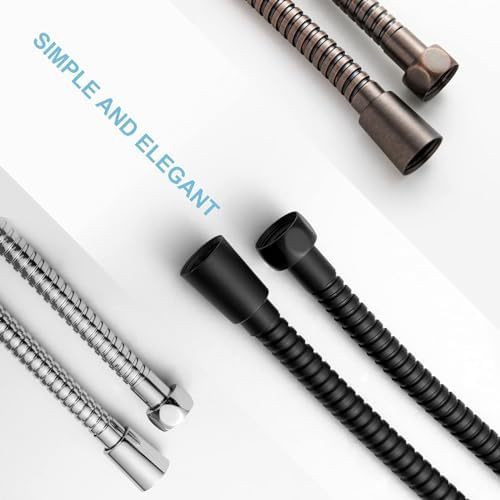 OFFO Shower Hose, Kink Free Stainless Steel Shower Hose Attachment Electroplating Handheld Shower Head Hose Flex Hoses Extension with Brass Insert & Nut for Pet Bathing Cleaning 80 in, Matte Black - Image 7