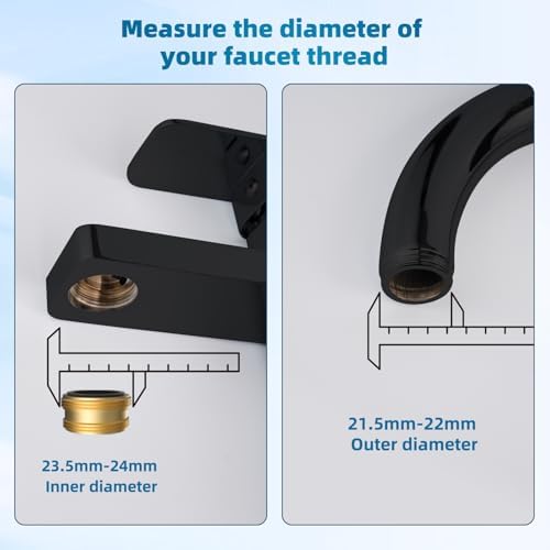 Hibbent Swivel Faucet Adapter Kit, Solid Brass 3/4" Garden Hose Connector, 360 Degree Kitchen Sink Faucet Adapter for Female & Male to Male, Matte Black - Image 6
