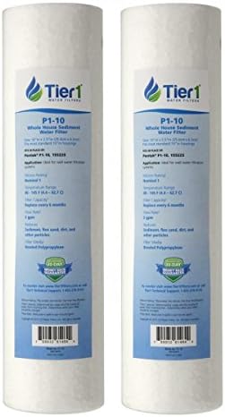 Tier1 1 Micron 2.5" × 10" Sediment Filter Replaces P1, PX01-9-78, 2-Pack by Tier1