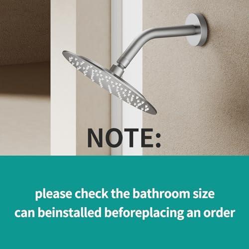 All Metal 8Inch Rain Shower Head - Heavy Duty Stainless Steel, Easy Install, High Water Flow, Ultra-Thin Modern Design for Bathroom (Brushed Nickel) - Image 3