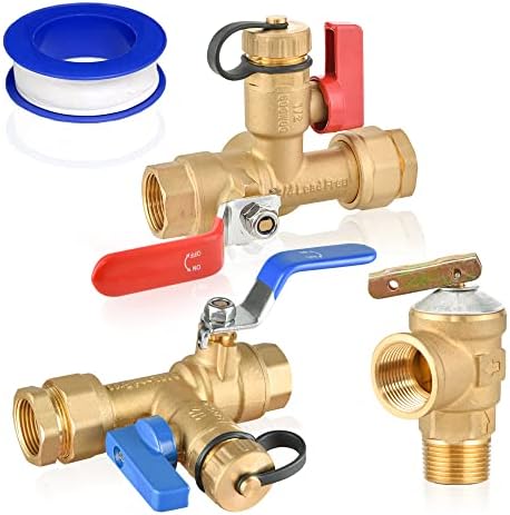 3/4 in IPS Tankless Water Heater Service Valve Kit with Relief Valve by BRIGHTDECK