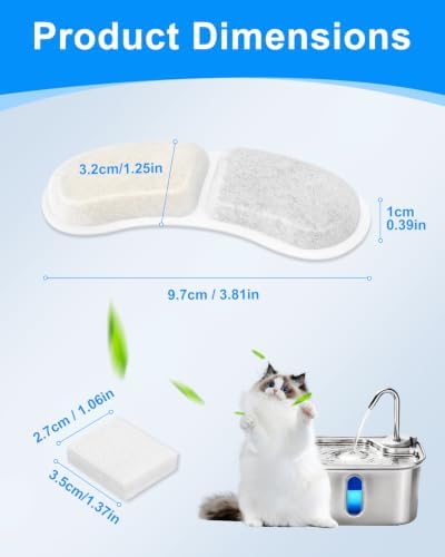 6+6 Pack Filters for Cat Water Fountain Fit for Petlipo 2.5L/85oz - Image 5