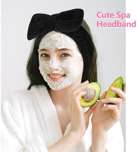 Ondder 8 Pack Makeup Headband Black and Pink Spa Headband Skincare Headbands for Washing Face - Image 3