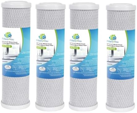 CFS 5 Micron Carbon Block for FXWTC WFPFC8002 WFPFC9001 WHCF-WHWC - 4 Pack by CompleteFiltrationServices