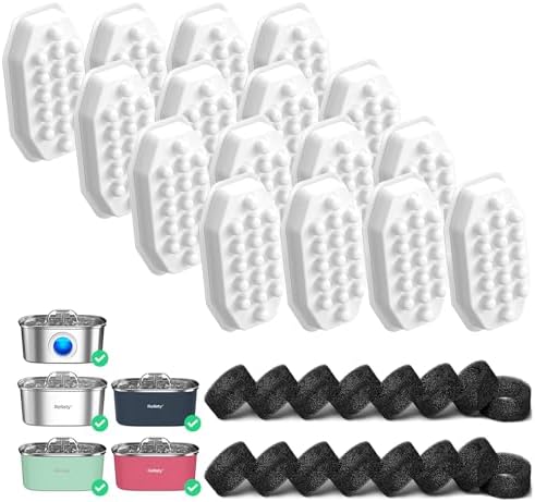 Rellaty Official 32PCS Cat Water Fountain Filters Replacement by Rellaty
