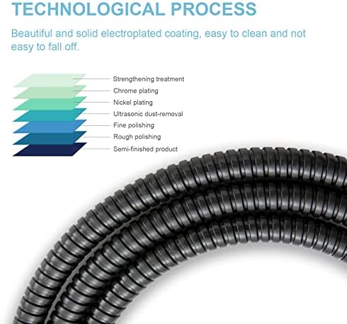 OFFO Shower Hose Oil Rubbed Bronze Kink Free Stainless Steel Shower Hose Attachment Electroplating Handheld Shower Head Hose Flex Hoses Extension with Brass Insert & Nut for Pet Bathing Cleaning 60 in - Image 5
