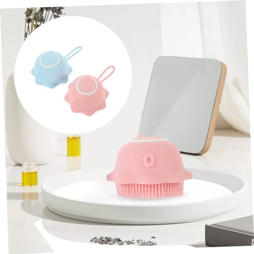 Silicone Bath Massage Brush with Shampoo Holder 2pcs for Babies - Image 5