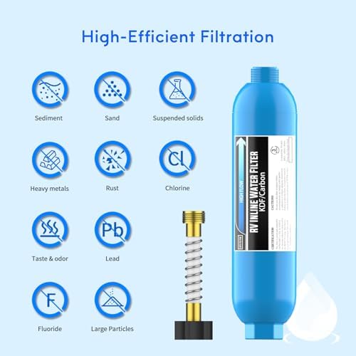 Lifefilter RV Water Filter with 90 Degree Elbow and Flexible Hose Protector - Image 4