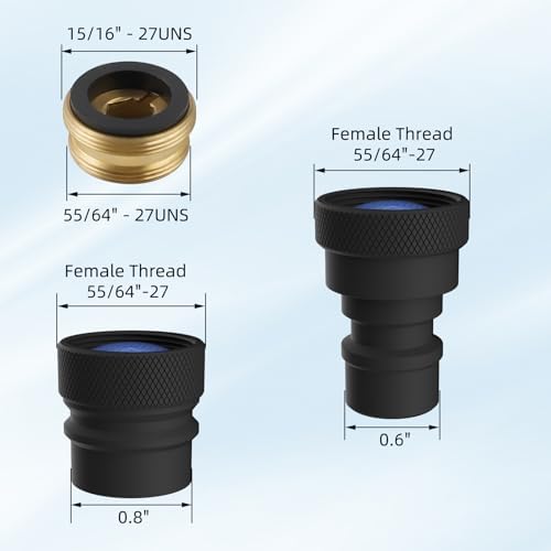 2 PCS Portable Dishwasher Faucet Adapter, Metal Sink Faucet Aerator, Black - Image 6