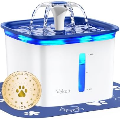 Veken Innovation Award Winner 95oz/2.8L Cat Water Fountain, C1 Classic by Veken