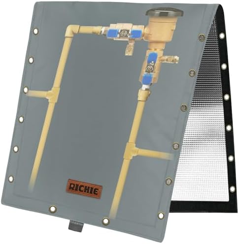RICHIE 3-Way Opening Backflow Preventer Cover (5°F) Heavy-Duty 5-Layer Insulated Enclosure, All-Weather Protection for Outdoor Pipe, Irrigation Sprinkler Valve, Well Water Pump, 70" W x 60" H Grey by RICHIE