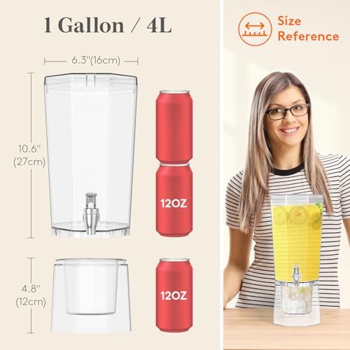 Lifewit 1 Gallon Drink Dispenser for Party with Leak-Proof Spigot, 3 Pcs - Image 2