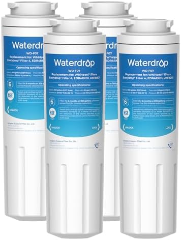 Waterdrop UKF8001 Water Filter Replacement for EveryDrop® Filter 4, 4 Pack by Waterdrop
