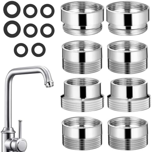 IMIKEYA 8pcs Faucet Adapters Set, Copper Sink Faucet Aerator Adapters, Female to Male Faucet Hose Connectors for Kitchen And Bathroom Use by IMIKEYA