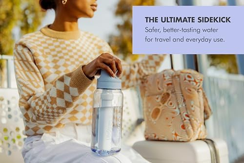 LifeStraw Go Series – BPA-Free Water Filter Bottle for Travel and Everyday Use Removes Bacteria, Parasites and Microplastics, Improves Taste, 1L Aegean Sea - Image 3