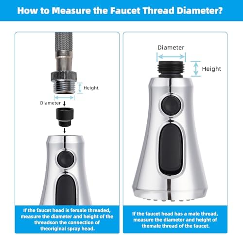 Hibbent NSF/ANSI/CAN 61 & 372 Certified Pull Down Kitchen Faucet Head - Image 4