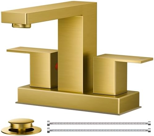 FORIOUS Gold Bathroom Faucet Centerset 4 Inch, Gold Vanity Faucet Remodel by FORIOUS