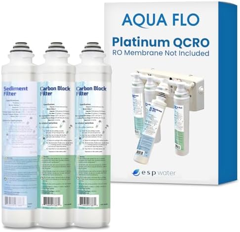 Aqua Flo Platinum QCRO 4-Stage RO Filter Replacement Kit, No Membrane by ESPWater