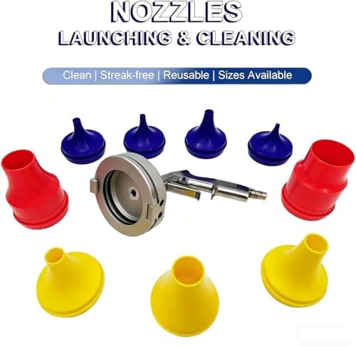 Air Powered Pipe Flushing Kit with 9 Nozzles and Sponge Projectiles for Industrial Tube Maintenance,Fits 6-51mm Id - Image 4