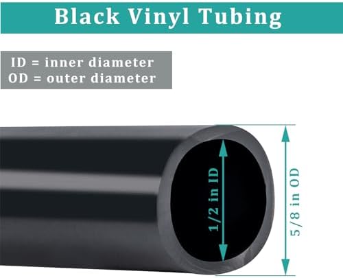1/2" id - 50ft Black Vinyl Tubing Flexible PVC Irrigation Hose & 2 Clamps - Image 2