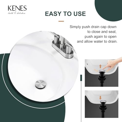 KENES 2 Pack Pop Up Bathroom Vessel Sink Drain Assembly Without Overflow - Image 5