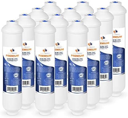 Aquaboon Premium Inline Post/Carbon Polishing Water Filter Catridge for Reverse Osmosis System Standard Size (Quick Connect Fiting) RO Water Filter Replacement Compatible with ICF-10 12-Pack by Aquaboon