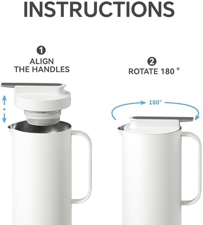 Ideus Thermal Coffee Carafe 50oz, Beverage Dispenser White - Image 5
