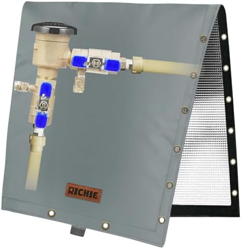 RICHIE 2-Way Opening Backflow Preventer Cover (5°F) Heavy-Duty 5-Layer Insulated Enclosure, All-Weather Protection for Outdoor Pipe, Irrigation Sprinkler Valve, Well Water Pump, 24" W x 30" H Grey by RICHIE